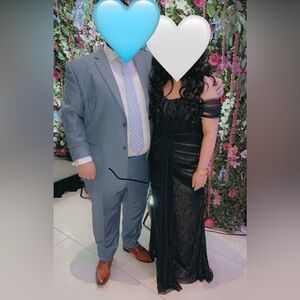 City Chic Black Strapless Dress with Sheer Sleeves